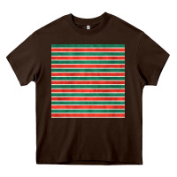 Chocolate Brown christmas stripes seamless pattern Heavy Core Tee - BundleAndBundleShop