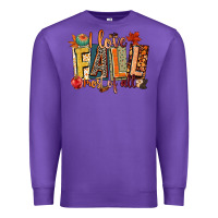 Purple i love fall most of all Premium Sweatshirt - CowGirlArtShop