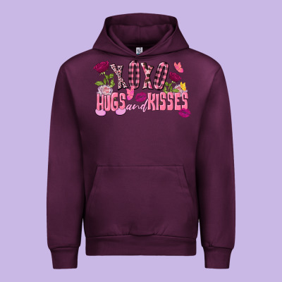 Xoxo Hugs And Kisses Valentine's Day Urban Hoodie Designed By Fadigitalartstudio