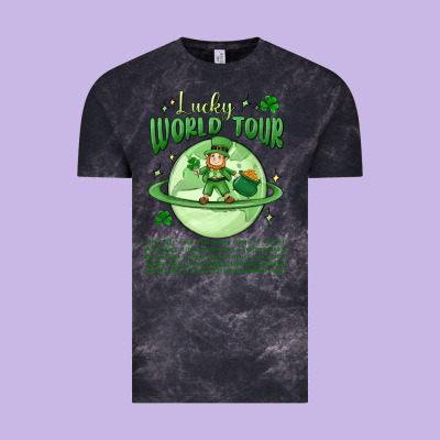 Lucky World Tour St. Patricks Day Vintage Tee Designed By Maliassmallbusiness