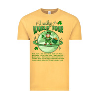 Vintage Mustard lucky world tour st. patricks day Vintage Tee - MaliasSmallBusiness
