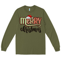 Army Green merry christmas Long Sleeve Tee - MaliasSmallBusiness