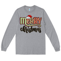 Heather Grey merry christmas Long Sleeve Tee - MaliasSmallBusiness