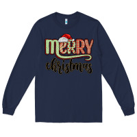 Navy merry christmas Long Sleeve Tee - MaliasSmallBusiness