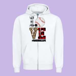 Love, Baseball Zipper Hoodie Designed By Bettercallsaul