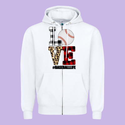 Love, Baseball Zipper Hoodie Designed By Bettercallsaul