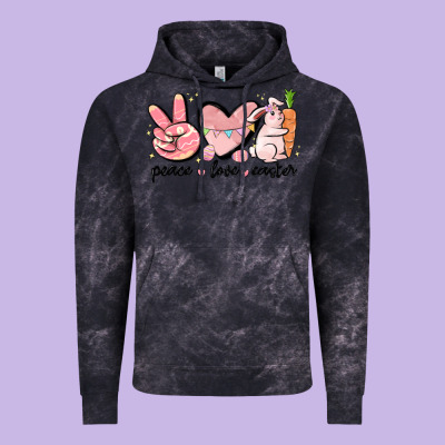 Peace Love Easter Vintage Hoodie Designed By Maliassmallbusiness