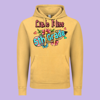 Little Miss Fifth Grade Vintage Hoodie Designed By Jasminsmagicworld