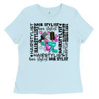 Baby Blue hair stylist elementary Ladies Tee - AdoDesignShop