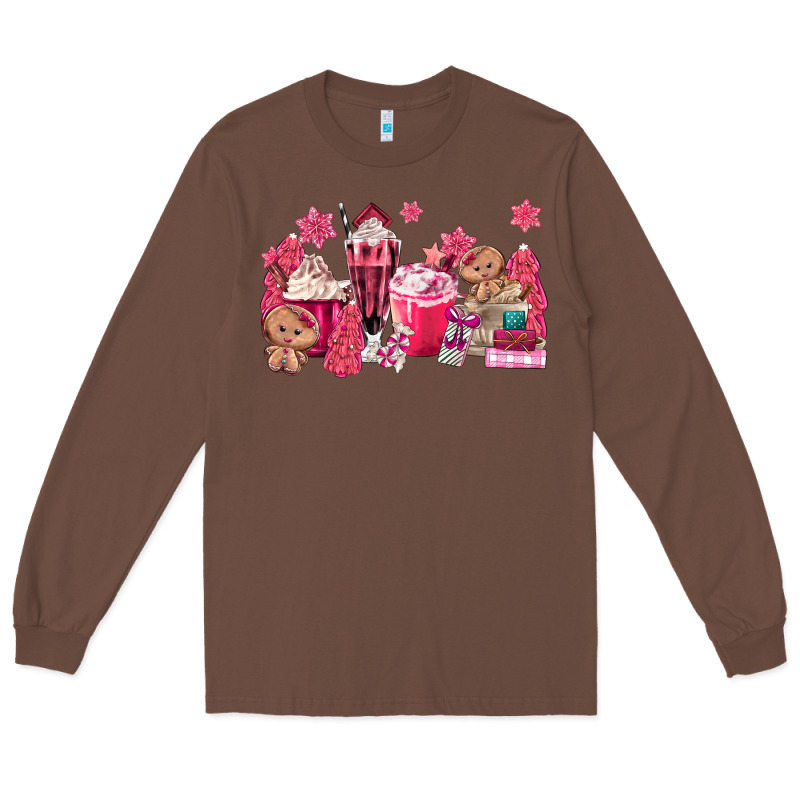 Pink Gingerbread Coffee Long Sleeve Tee by MaliasSmallBusiness | Teevron