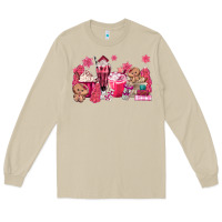 Mushroom pink gingerbread coffee Long Sleeve Tee - MaliasSmallBusiness