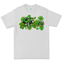 Dove Grey cowhide and leopard shamrocks Premium Tee - AdoDesignShop