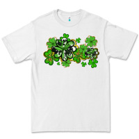 White cowhide and leopard shamrocks Premium Tee - AdoDesignShop