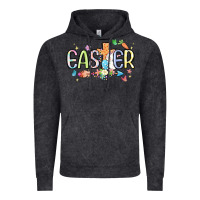 Vintage Black easter cross with bunny Vintage Hoodie - MaliasSmallBusiness