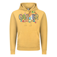 Vintage Mustard easter cross with bunny Vintage Hoodie - MaliasSmallBusiness