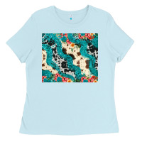 Baby Blue turquoise glitter cowhide Ladies Tee - JahusDesignShop