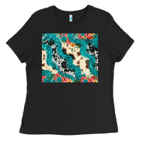 Black turquoise glitter cowhide Ladies Tee - JahusDesignShop
