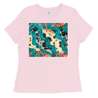 Bubblegum Pink turquoise glitter cowhide Ladies Tee - JahusDesignShop