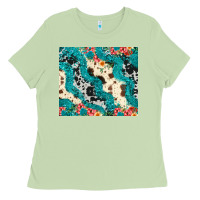 Matcha turquoise glitter cowhide Ladies Tee - JahusDesignShop