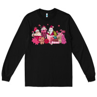 Black pink santa coffee Long Sleeve Tee - MaliasSmallBusiness