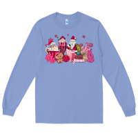Colony Blue pink santa coffee Long Sleeve Tee - MaliasSmallBusiness