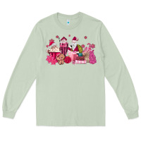 Matcha pink santa coffee Long Sleeve Tee - MaliasSmallBusiness