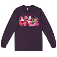 Plum pink santa coffee Long Sleeve Tee - MaliasSmallBusiness