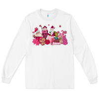 White pink santa coffee Long Sleeve Tee - MaliasSmallBusiness