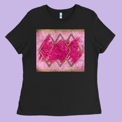 Pink Glitter Ladies Tee Designed By Jahusdesignshop