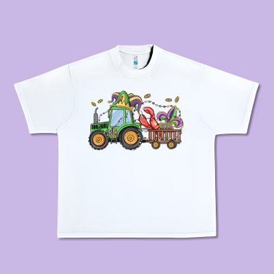 Mardi Gras Tractor Urban Heavy Tee Designed By Maliassmallbusiness