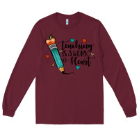 Burgundy teaching i̇s a work of heart Long Sleeve Tee - JahusDesignShop