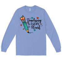 Colony Blue teaching i̇s a work of heart Long Sleeve Tee - JahusDesignShop