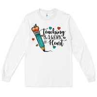 White teaching i̇s a work of heart Long Sleeve Tee - JahusDesignShop
