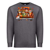 Charcoal Heather coffee cups truck Premium Sweatshirt - CowGirlArtShop