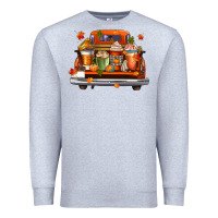 Heather Grey coffee cups truck Premium Sweatshirt - CowGirlArtShop