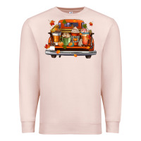 Pale Pink coffee cups truck Premium Sweatshirt - CowGirlArtShop