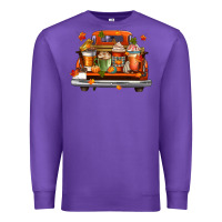 Purple coffee cups truck Premium Sweatshirt - CowGirlArtShop