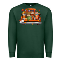 Sports Green coffee cups truck Premium Sweatshirt - CowGirlArtShop