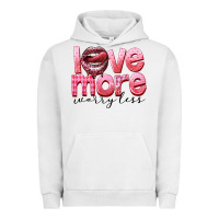 Pigment Lunar Rock love more worry less Urban Hoodie - FaDigitalArtStudio