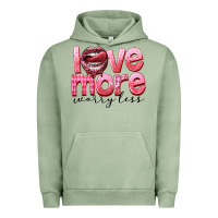 Pigment Oil Green love more worry less Urban Hoodie - FaDigitalArtStudio