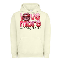 Pigment Pistachio love more worry less Urban Hoodie - FaDigitalArtStudio