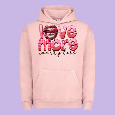 Love More Worry Less Urban Hoodie Designed By Fadigitalartstudio