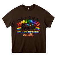 Chocolate Brown wishing all of the transphobes uncomfortable month Heavy Core Tee - Artiststas