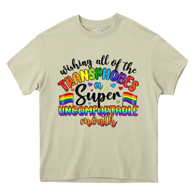 Wishing All Of The Transphobes Uncomfortable Month Heavy Core Tee by Artiststas | Teevron