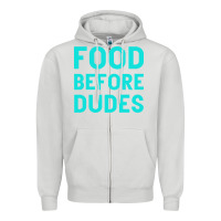 Dove Grey Food Before Dudes Zipper Hoodie - Bettercallsaul