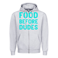 Heather Grey Food Before Dudes Zipper Hoodie - Bettercallsaul