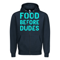 Navy Food Before Dudes Zipper Hoodie - Bettercallsaul