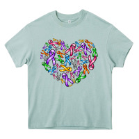 Arona cancer ribbon heart Heavy Core Tee - AdoDesignShop