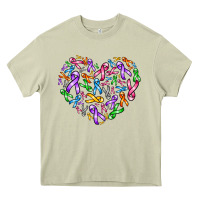 Mossy cancer ribbon heart Heavy Core Tee - AdoDesignShop