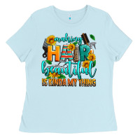 Baby Blue making hair beautiful is kinda my thing Ladies Tee - AdoDesignShop
